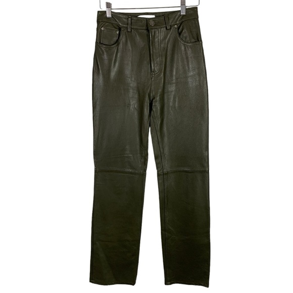 Zara Faux Leather High Waist Straight Leg Pants Size 2 - Picture 1 of 8